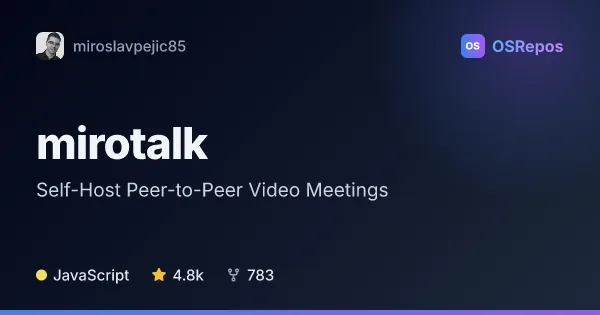 mirotalk: Self-Host Peer-to-Peer Video Meetings
