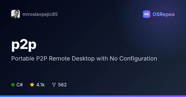 p2p: Portable P2P Remote Desktop with No Configuration