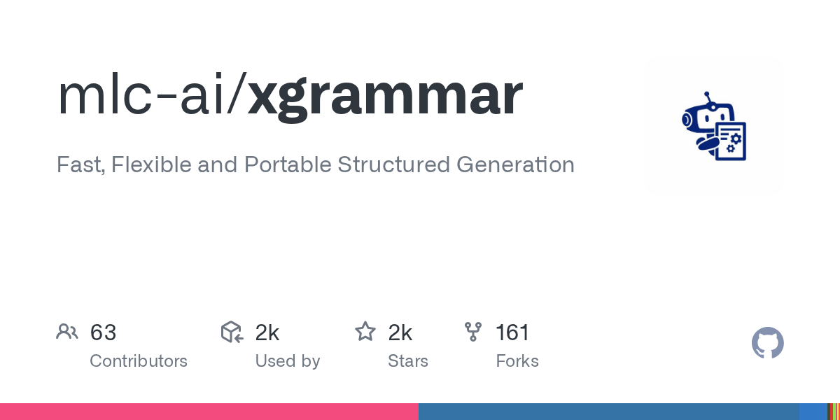 XGrammar: Fast, Flexible, and Portable Structured Generation for LLMs