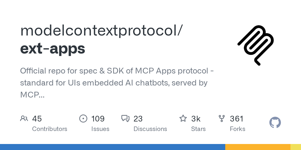 ext-apps: Standard for UIs Embedded in AI Chatbots with MCP Protocol