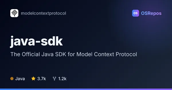 java-sdk: The Official Java SDK for Model Context Protocol