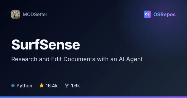 SurfSense: Research and Edit Documents with an AI Agent