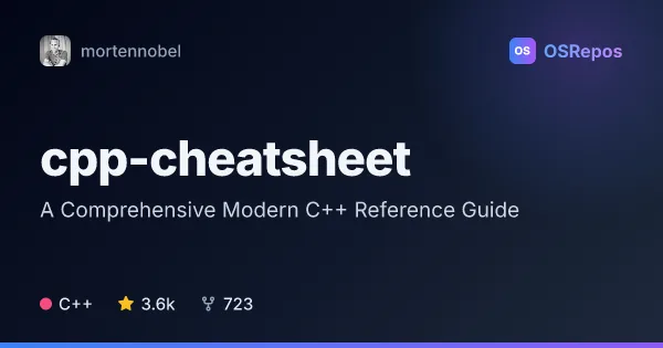 cpp-cheatsheet: A Comprehensive Modern C++ Reference Guide