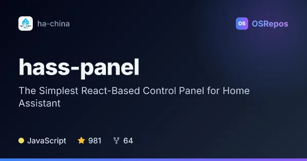 Hass-Panel: The Simplest React-Based Control Panel for Home Assistant
