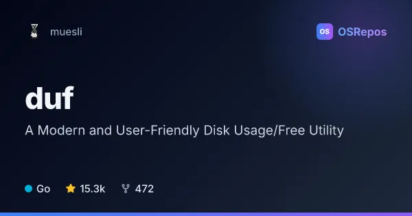 duf: A Modern and User-Friendly Disk Usage/Free Utility