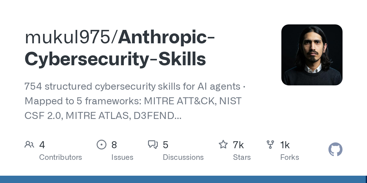 Anthropic Cybersecurity Skills: 754 Structured Skills for AI Agents