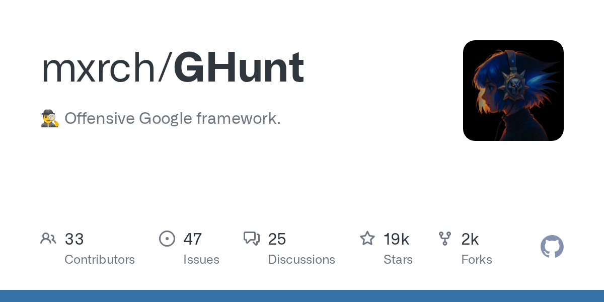 GHunt: An Offensive Google Framework for OSINT and Data Collection
