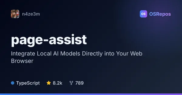Page Assist: Integrate Local AI Models Directly into Your Web Browser