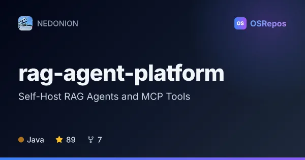 rag-agent-platform: Self-Host RAG Agents and MCP Tools