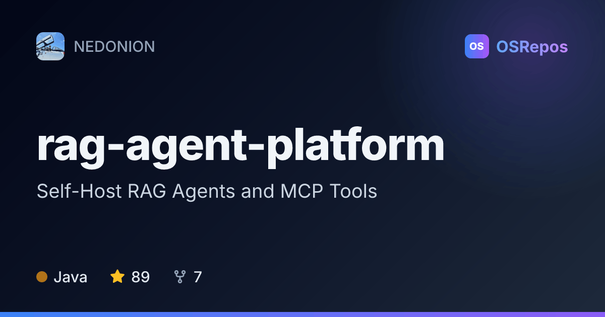 rag-agent-platform: Self-Host RAG Agents and MCP Tools