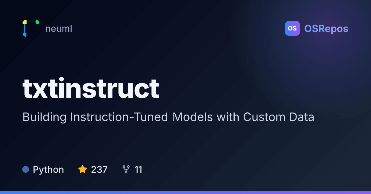 txtinstruct: Build Instruction-Tuned Models from Your Data