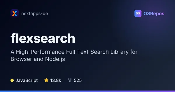 FlexSearch: A High-Performance Full-Text Search Library for Browser and Node.js