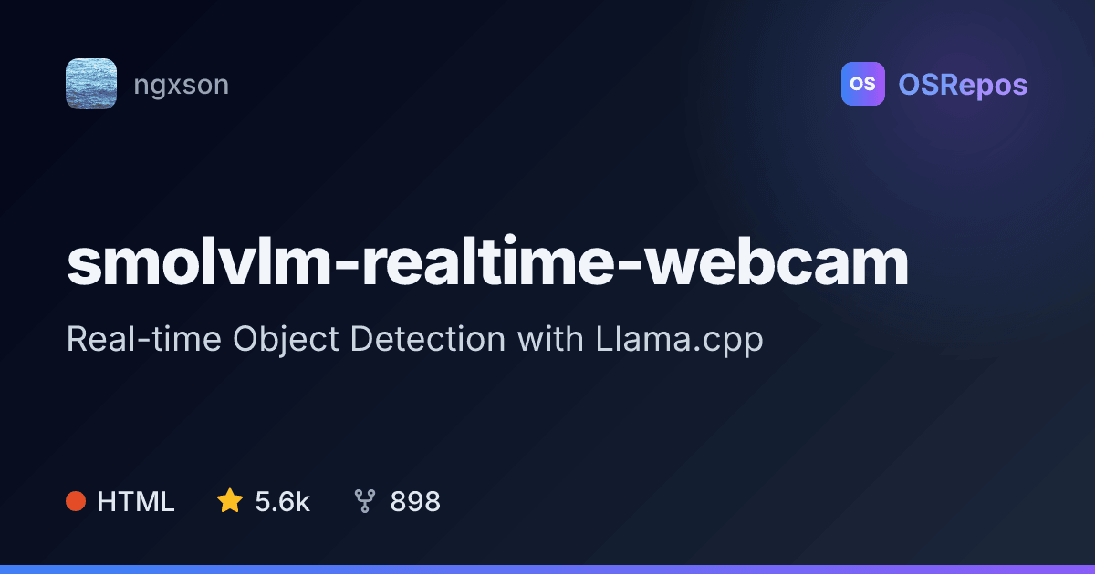 smolvlm-realtime-webcam: Analyze Webcam Video with SmolVLM