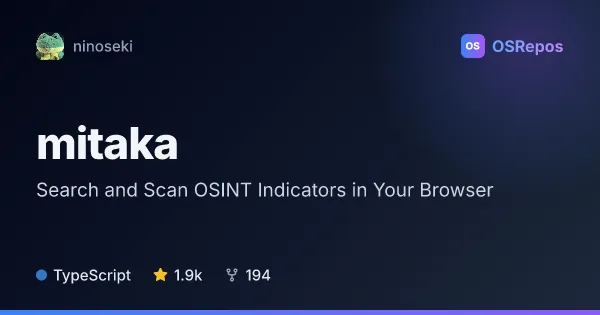 mitaka: Search and Scan OSINT Indicators in Your Browser