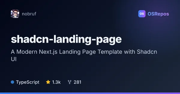 shadcn-landing-page: A Modern Next.js Landing Page Template with Shadcn UI