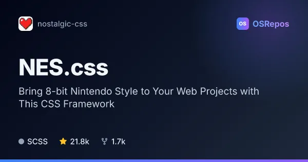 NES.css: Bring 8-bit Nintendo Style to Your Web Projects with This CSS Framework