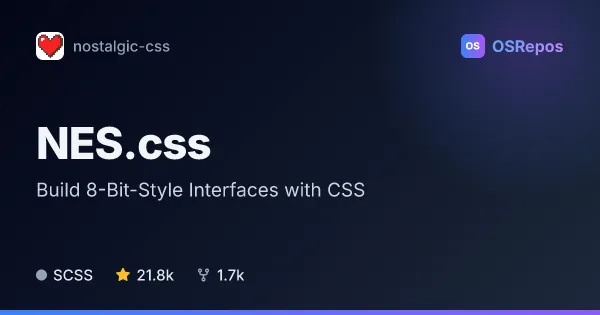 NES.css: Build 8-Bit-Style Interfaces with CSS