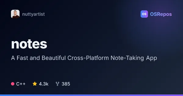 Notes: A Fast and Beautiful Cross-Platform Note-Taking App