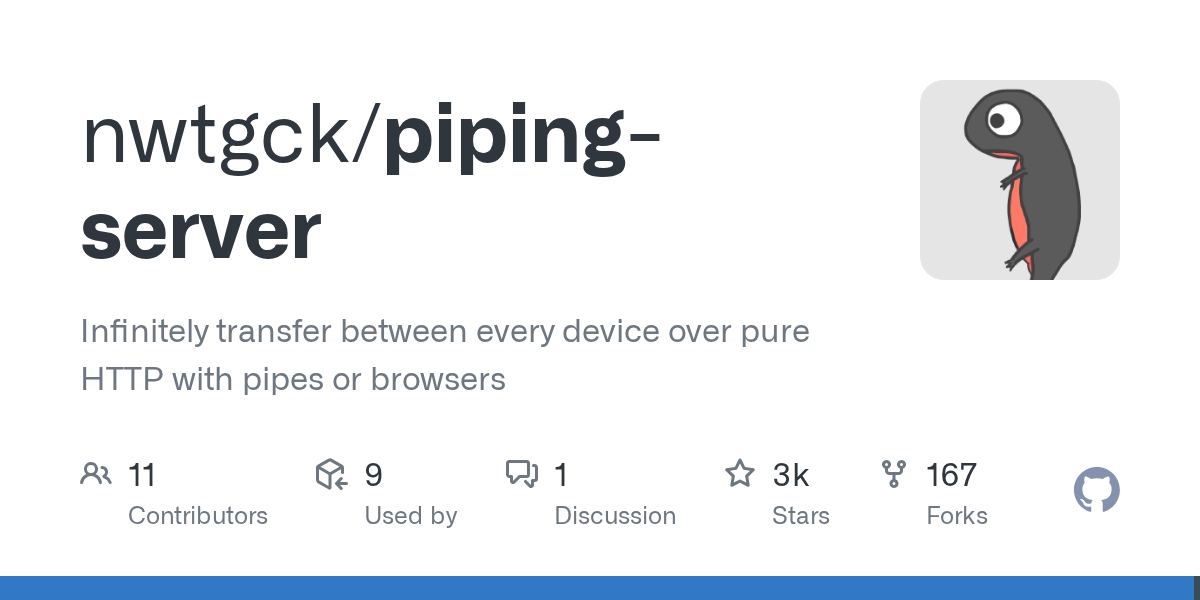 Piping Server: Infinite Data Transfer Over Pure HTTP
