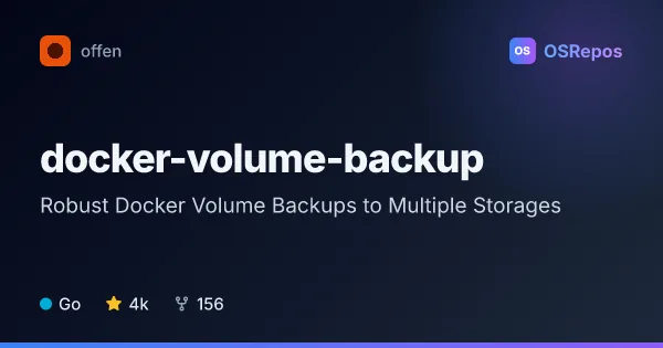 docker-volume-backup: Back Up Docker Volumes to Local or Remote Storage