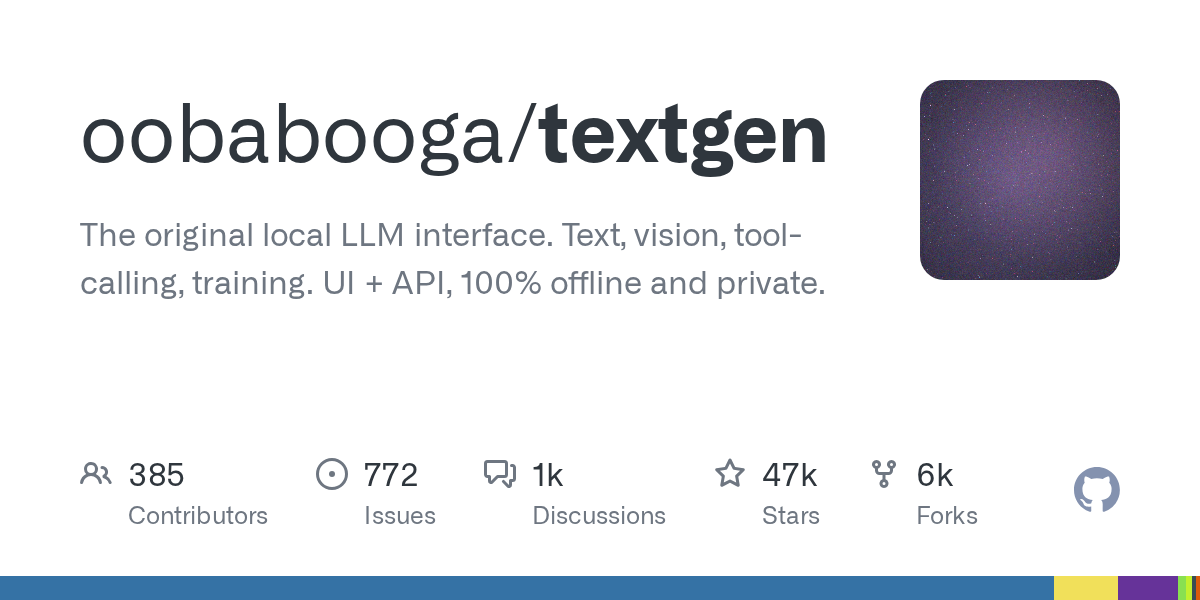 oobabooga/text-generation-webui: The Premier Local LLM Interface
