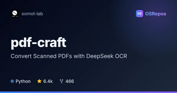 pdf-craft: Convert Scanned PDFs with DeepSeek OCR