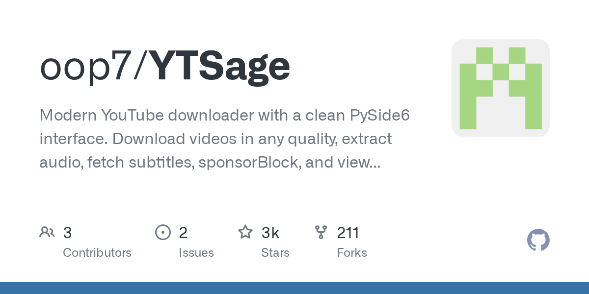 YTSage: A Modern YouTube Downloader with a Clean PySide6 GUI