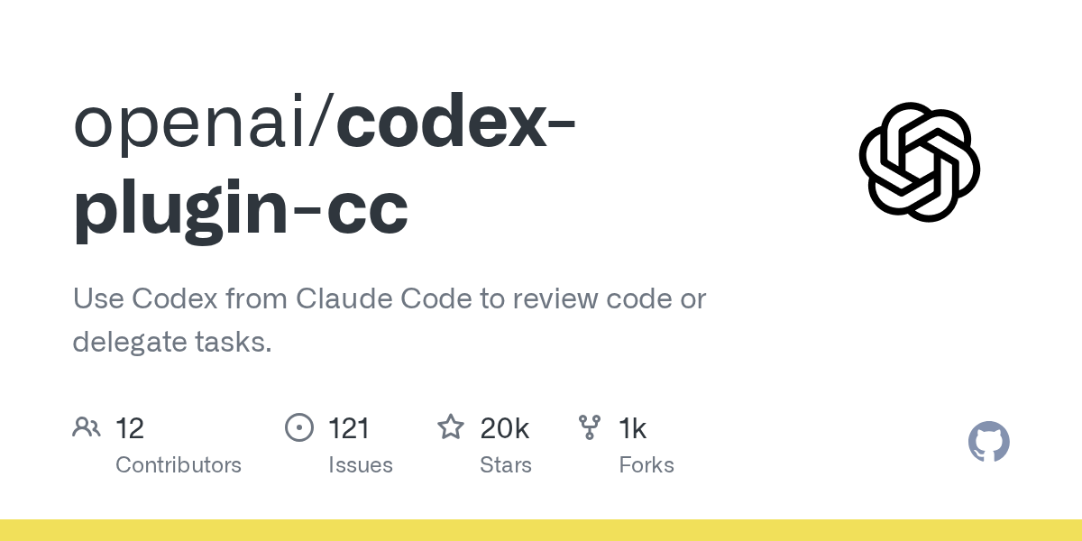 codex-plugin-cc: Integrate OpenAI Codex for Code Reviews in Claude Code