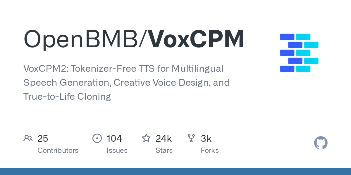 VoxCPM: Tokenizer-Free TTS for Multilingual Speech, Voice Design, and Cloning