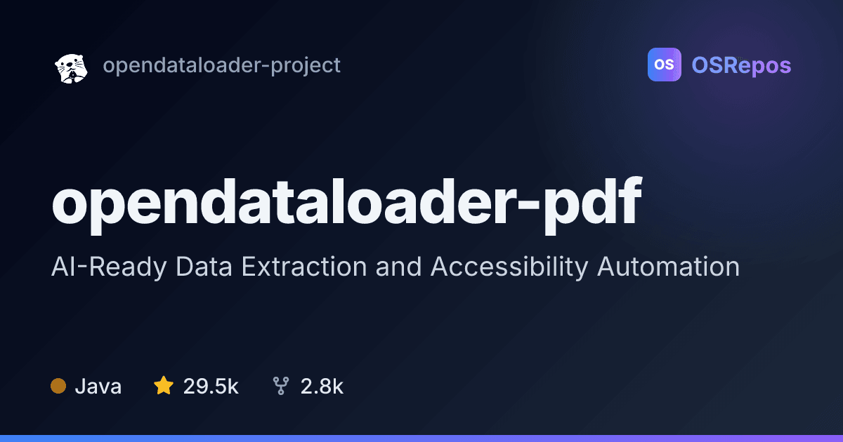 OpenDataLoader PDF: AI-Ready Data Extraction and Accessibility Automation