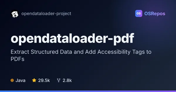 opendataloader-pdf: Extract Structured Data and Add Accessibility Tags to PDFs