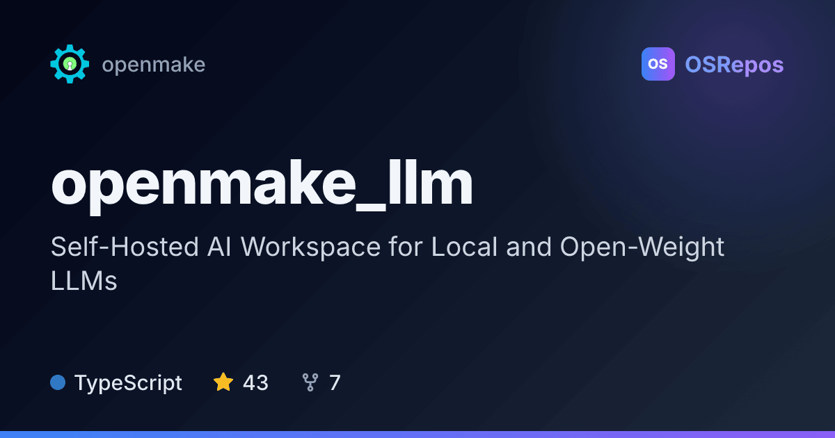 OpenMake LLM: Self-Hosted AI Workspace for Local and Open-Weight LLMs