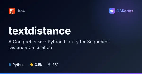 TextDistance: A Comprehensive Python Library for Sequence Distance Calculation