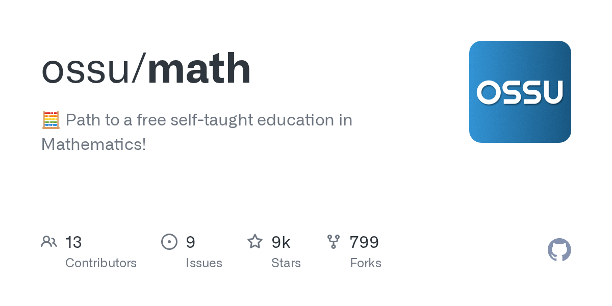 OSSU Math: A Free Self-Taught Education in Mathematics Curriculum