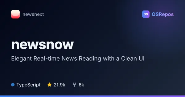 newsnow: Elegant Real-time News Reading with a Clean UI