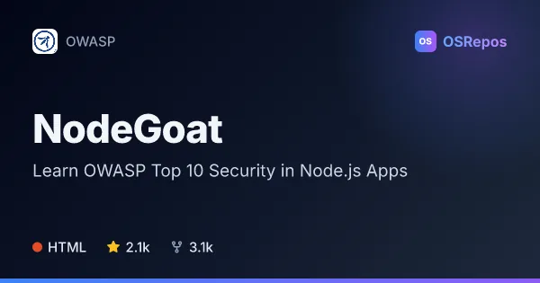 NodeGoat: Learn OWASP Top 10 Security in Node.js Apps