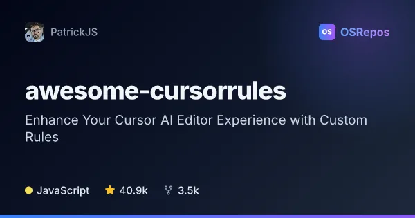 awesome-cursorrules: Enhance Your Cursor AI Editor Experience with Custom Rules