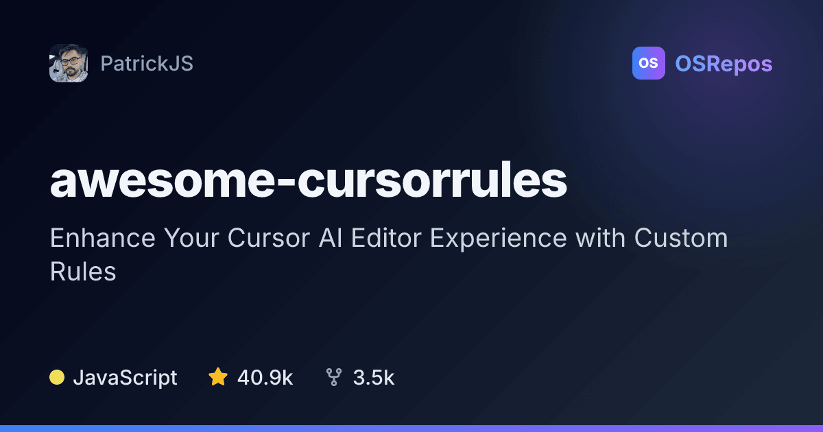 awesome-cursorrules: Enhance Your Cursor AI Editor Experience with Custom Rules
