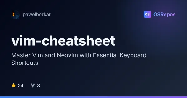 Vim-Cheatsheet: Master Vim and Neovim with Essential Keyboard Shortcuts