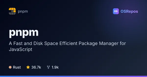 pnpm: A Fast and Disk Space Efficient Package Manager for JavaScript