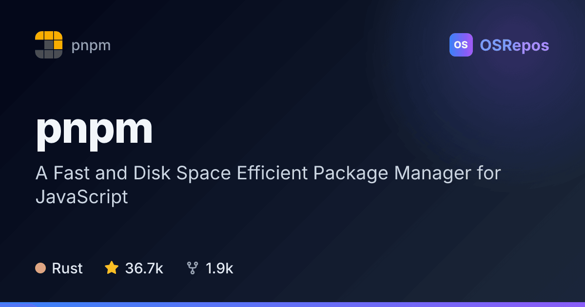 pnpm: A Fast and Disk Space Efficient Package Manager for JavaScript