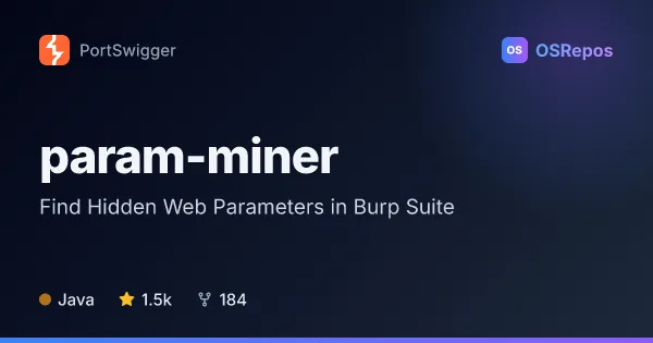 param-miner: Find Hidden Web Parameters in Burp Suite