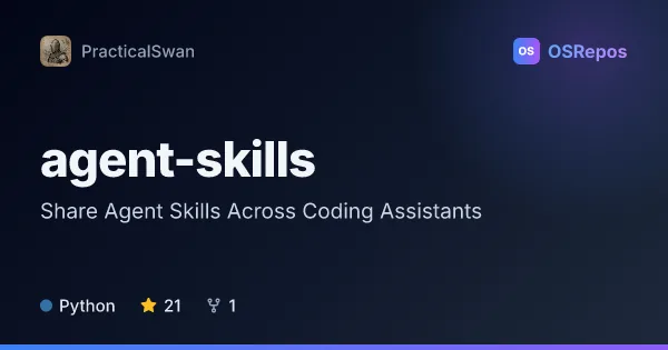 agent-skills: Share Agent Skills Across Coding Assistants