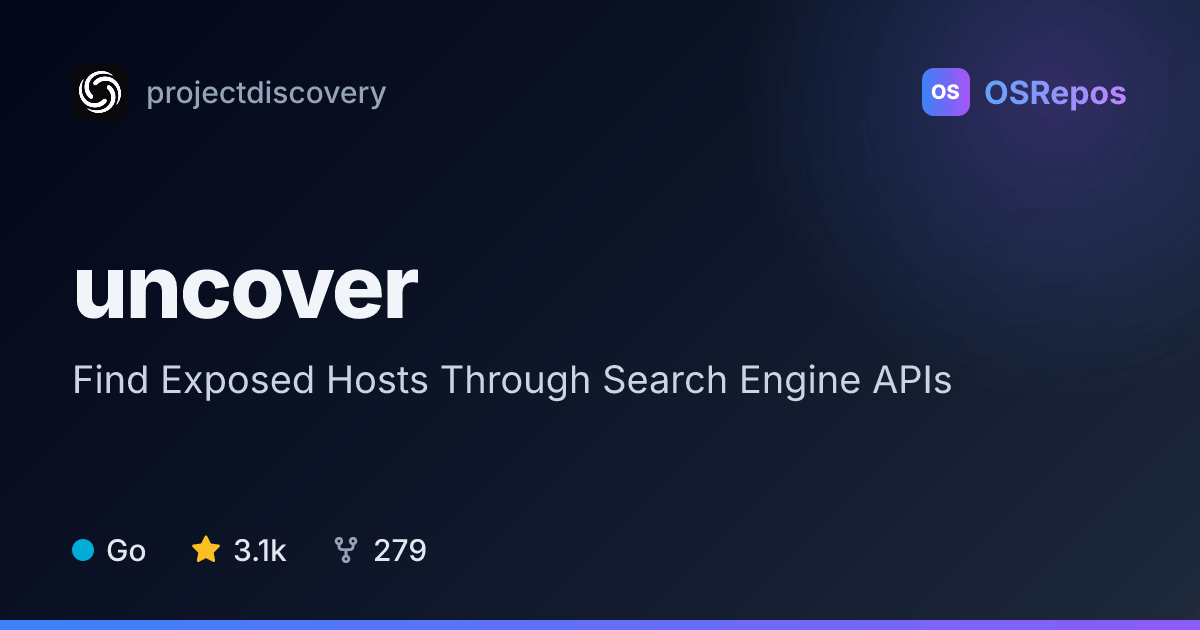 uncover: Find Exposed Hosts Through Search Engine APIs
