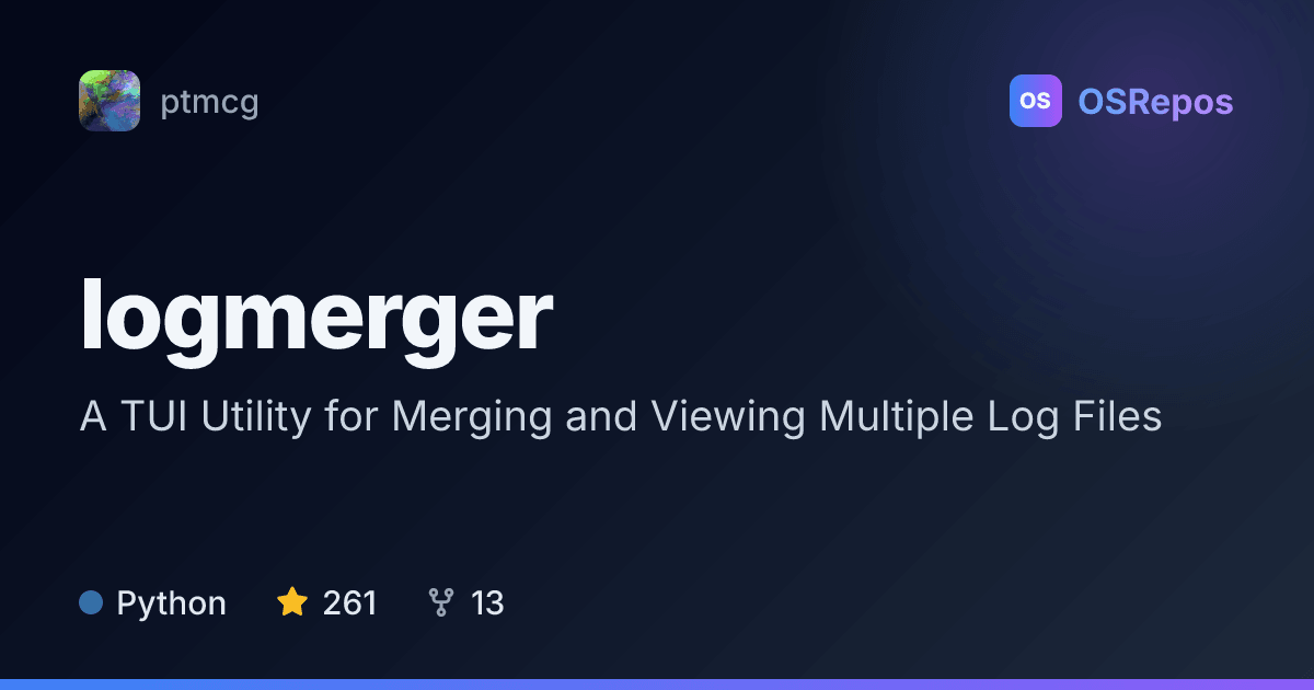 logmerger: A TUI Utility for Merging and Viewing Multiple Log Files