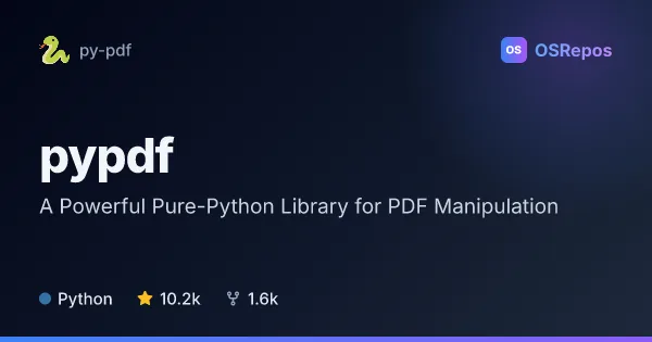 pypdf: A Powerful Pure-Python Library for PDF Manipulation