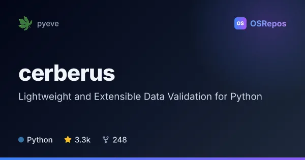 Cerberus: Lightweight and Extensible Data Validation for Python