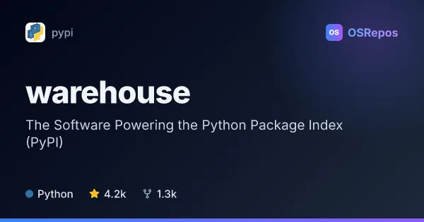 warehouse: Power the Python Package Index
