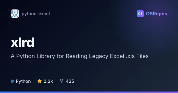 xlrd: Read Data from Legacy Excel Files
