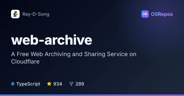 web-archive: A Free Web Archiving and Sharing Service on Cloudflare